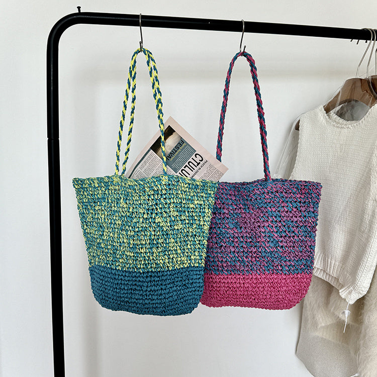 Women Hand-woven Summer Straw Shoulder Bag