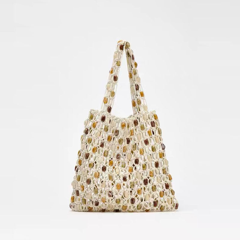 Summer beach holiday bead woven net bag
