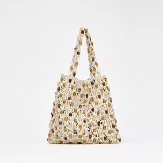 Summer beach holiday bead woven net bag