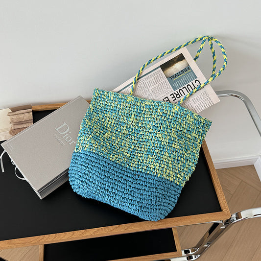 Women Hand-woven Summer Straw Shoulder Bag