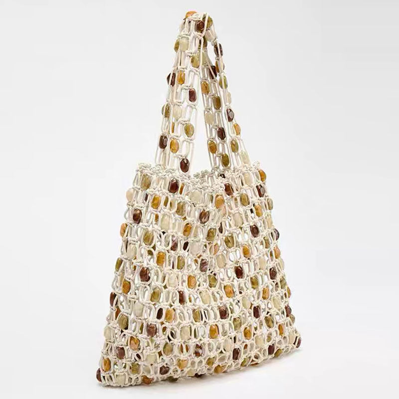 Summer beach holiday bead woven net bag