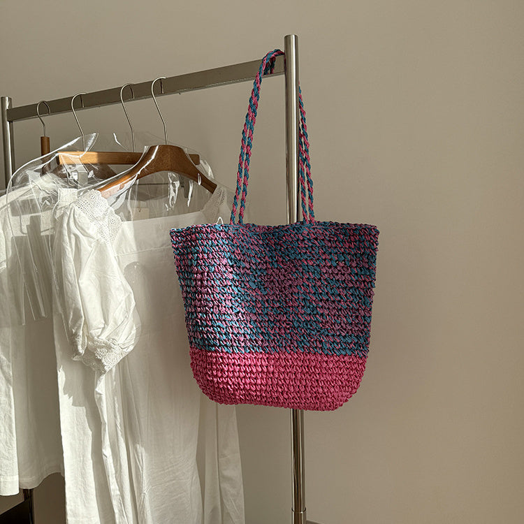 Women Hand-woven Summer Straw Shoulder Bag