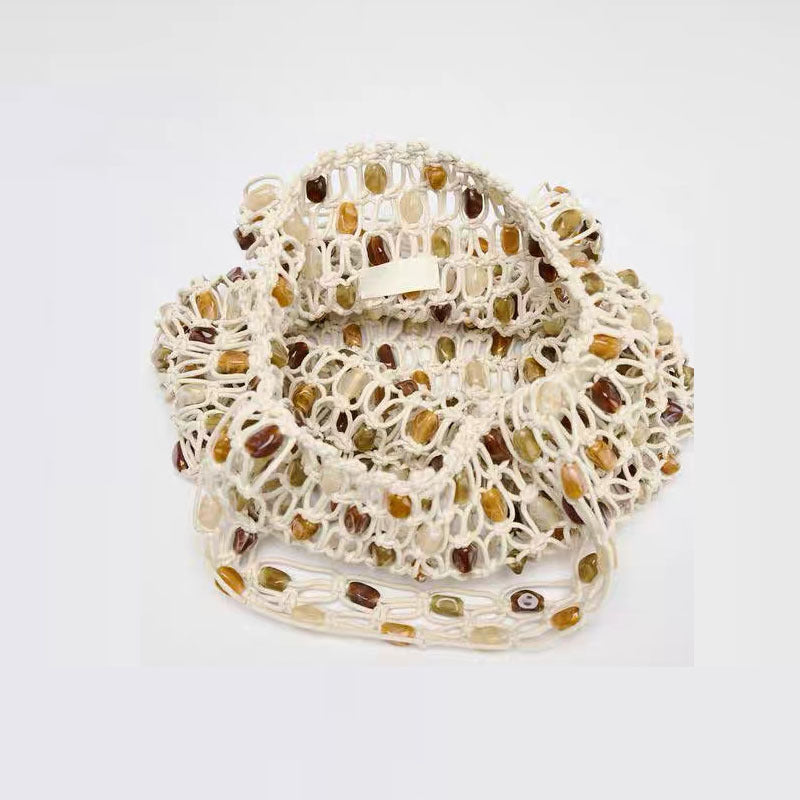 Summer beach holiday bead woven net bag