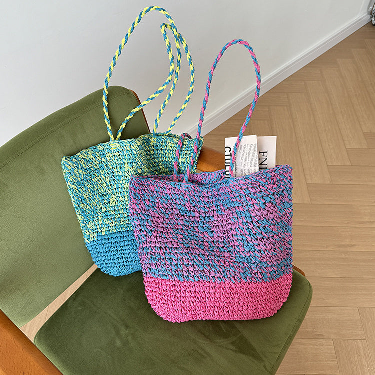 Women Hand-woven Summer Straw Shoulder Bag