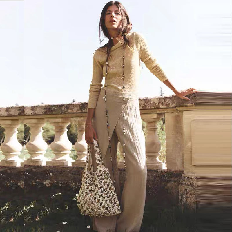 Summer beach holiday bead woven net bag